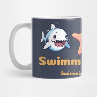 swimming class, swim kids rule, sea animals v4 Mug